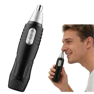 Imagem de Aparador multifuncional profissional sem dor (preto) para pelos do nariz, orelhas e sobrancelhas, à prova d'água IPX7 com lâminas duplas para homens e mulheres