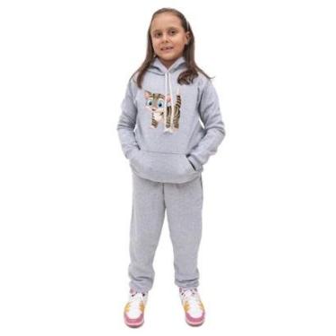Imagem de Conjunto Moletom Infantil Estampa de Gatinho Menina-Feminino
