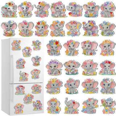 Imagem de Xuhal 30 peças de pintura de diamante elefante elefante kits de arte para adultos animais zoológicos 5D strass para iniciantes artesanato DIY