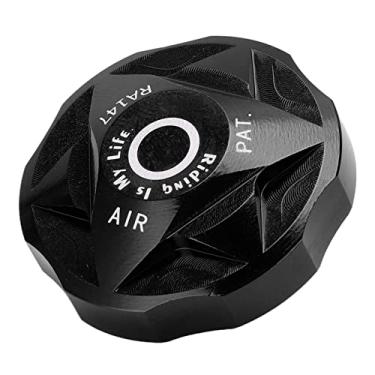 Imagem de Generic Tampa da Câmara de Ar do Garfo Dianteiro de Alumínio para Mountain Bike, Durável, Fácil Instalação para Reparo e Substituição da Tampa do Bico de Ar (Preto)