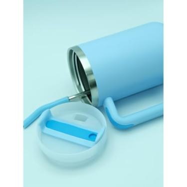 Imagem de Copo Térmico Inox 304 com Canudo e Alça | Garrafa Térmica de 1,2 Litros (1200ml) para Academia, Trabalho e Viagem(VERDE(auzl))