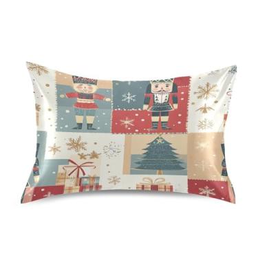 Imagem de Blueangle Fronha de cetim com desenho animado quebra-nozes para cabelo e pele, fronha de seda, tamanho Queen (50,8 x 76,2 cm) - Capas de almofada de cetim refrescantes com fecho de envelope (15)