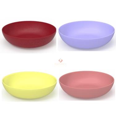 Imagem de Kit 6 Pratos Fundos Resistentes – Ideal para Refeições Domésticas, Jantares e Eventos Casuais (1 prato Verm.P/Lav/Vanil/Blus)