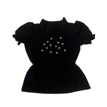 Imagem de Blusa Manga Curta Infantil Camisa Mini Diva Blogueirinha, Preto, 407, 