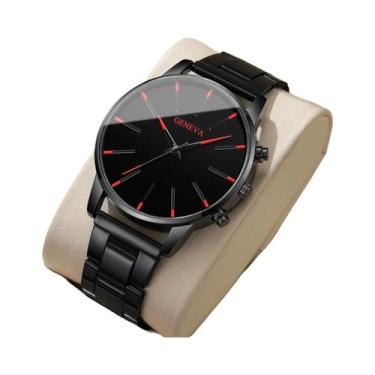 Imagem de Relógio De Quartzo Luxuoso Masculino Preto, Relógio Casual De Moda Rel