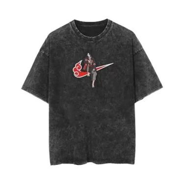 Imagem de Camiseta Oversize De Algodão Com Estampa Vintage De Anime Japonês, Pre