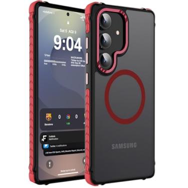 Imagem de DEERLAMN Capa magnética forte para Samsung Galaxy S24 Plus/S25 Plus de 6,7 polegadas, [compatível com Magsafe] [Proteção contra quedas de grau militar] Capa protetora de telefone fosca translúcida à