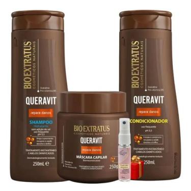 Imagem de Kit Queravit 1 Shampoo Hidratante 1 Condicionador 1 Máscara 250ml + Pr