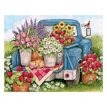 Imagem de Kit de Pintura com Diamantes 5D para DIY Flores Broca Completa Mosaico Rhinestones Acrílico Arte Decoração Parede Residencial Tela e Acessórios Ferramentas