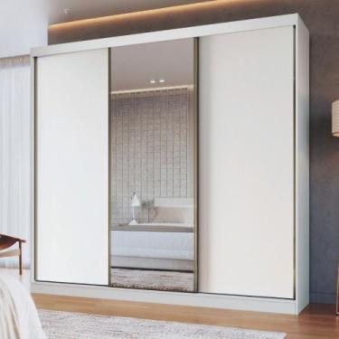 Imagem de Guarda Roupa Casal com Espelho 3 Portas de Correr em MDF Imperial New 