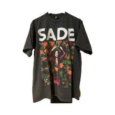 Imagem de Camiseta Gráfica Preta Estilo Vintage Unissex Sade Kiss of Life, Top D