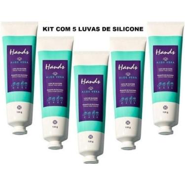 Imagem de Combo 5 Luvas De Silicone Com Aloe Vera 100G Original Hinode - HND