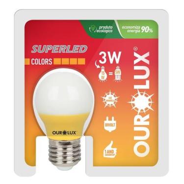 Imagem de Lâmpada Led S30 Bolinha 3 Watts Bivolt Amarelo - OUROLUX - OUROLUX COM