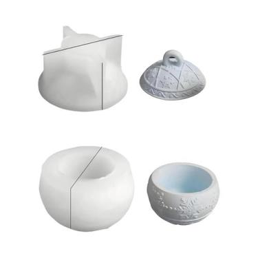 Imagem de Molde De Silicone Para Copo De Vela De Natal Com Floco De Neve E Fruta