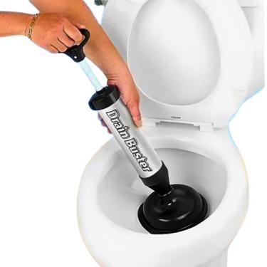 Imagem de Desentupidor Manual de Vaso Sanitário com Bomba de Pressão e Sucção, Sistema sem Produtos Químicos, Preto, para Ralos e Pias