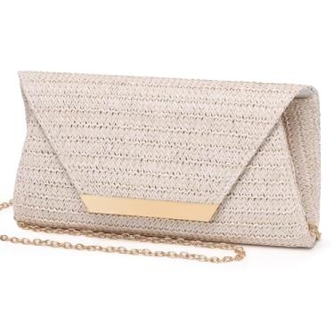 Imagem de Bolsa de ombro feminina de couro envernizado, bolsa de ombro elegante para festa de casamento de Natal, formatura, Bege palha 265