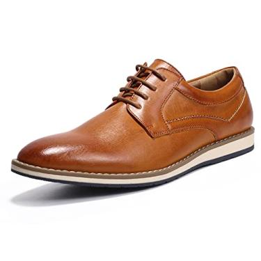 Imagem de Mofri Sapato social masculino casual Oxford formal, Marrom PU, 45