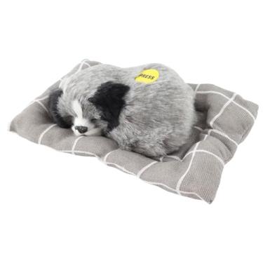 Imagem de KIMISS Faça Som de Brinquedo de Pelúcia para Cachorro Dormindo - Boneca de Cachorro de Simulação Fofa Com Almofada para Decoração de Casa e Brincadeira - Brinquedo Interativo de Com Som de Latido