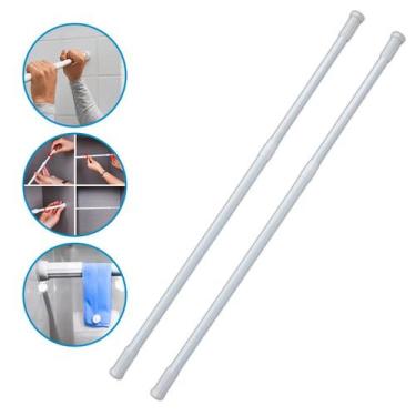 Imagem de 2 Varão Extensível Haste Bastão Cortina Banheiro Box  - Ami