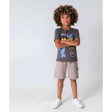 Imagem de Bermuda Infantil Moletom Cargo Marisa Tam 4 a 10 Bege-93014, Bege, 4