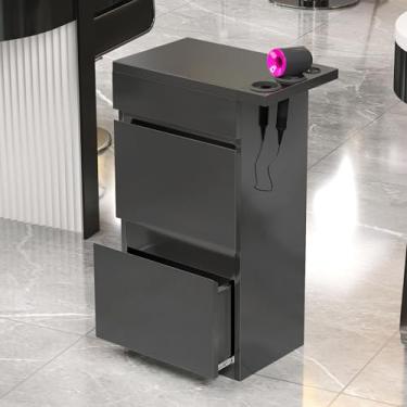 Imagem de Armário de armazenamento de salão de barbeiro de aço inoxidável – estação de estilo de 3 gavetas para cabeleireiros, spa de beleza e organização de ferramentas de tatuagem, armazenamento de