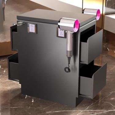 Imagem de Armário de armazenamento de salão de barbeiro de aço inoxidável – estação de estilo de 3 gavetas para cabeleireiros, spa de beleza e organização de ferramentas de tatuagem, armazenamento de