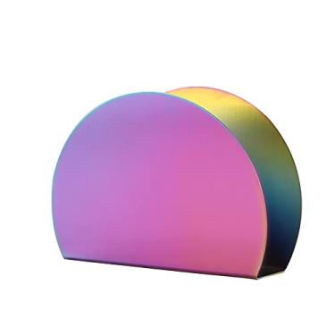 Imagem de Porta-guardanapos de papel de seda arco-íris acessórios de cozinha de aço inoxidável porta-guardanapos de casa de fazenda para cozinha mesa de jantar restaurante clássico decoração de mesa para casa