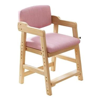 Imagem de Cadeira de estudo de madeira maciça ajustável – Cadeira infantil de jantar e escritório para uso doméstico, perfeita para desktops no escritório, design durável e confortável