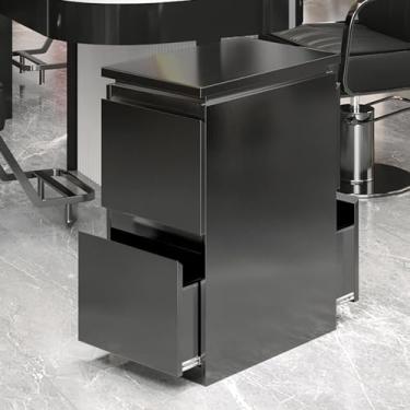 Imagem de Armário de armazenamento de salão de barbeiro de aço inoxidável – estação de estilo de 3 gavetas para cabeleireiros, spa de beleza e organização de ferramentas de tatuagem, armazenamento de