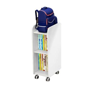 Imagem de Carrinho de estante móvel, prateleira de armazenamento sob a mesa de 2/3 camadas, suporte para livros com rodinhas para escritório em casa ou quartos infantis, organizador versátil para escritório e