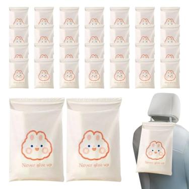 Imagem de Saco de lixo para carro | Saco de lixo automotivo de fácil cola, armazenamento doméstico e organização para crianças, à prova de vômito, porta-copos, porta traseira, avião,