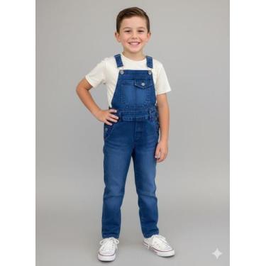 Imagem de Macacão Jeans Infantil masculino com Ajuste Confortável jardineira men
