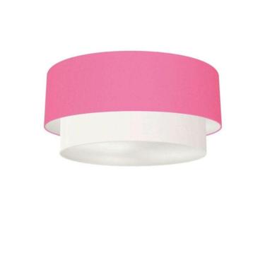 Imagem de Plafon Para Banheiro Cilíndrico Sb-3062 Cúpula Cor Rosa Bebê Branco