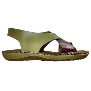 Imagem de Sandalia Rasteira Feminina Couro Legitimo Marrom-Feminino