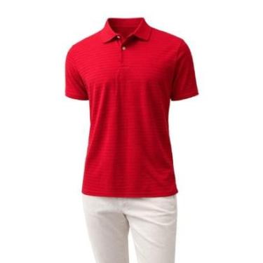 Imagem de Camisa Polo Manga Curta Masculina Slim Fico 00669 Vermelha-Masculino