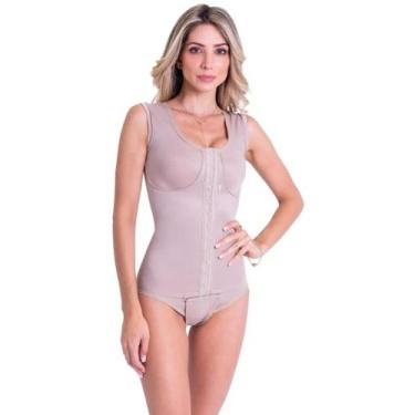Imagem de Cinta Pós Cirúrgica Curta Fecho Frontal Prótese de silicone Abdominopl
