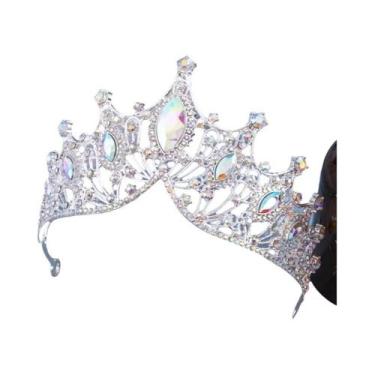 Imagem de 1pc noiva strass coroa tiara barroco atmosfera de luxo liga coroa fest