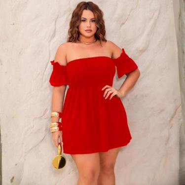 Imagem de Vestido De Festa Curto Modelo Ciganinha Ombro A Ombro Fresquinho - Don