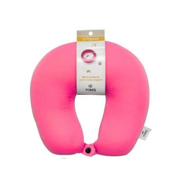 Imagem de Almofada Travesseiro De Pescoço Micro Pérolas Isopor Macia Viagem Yin'