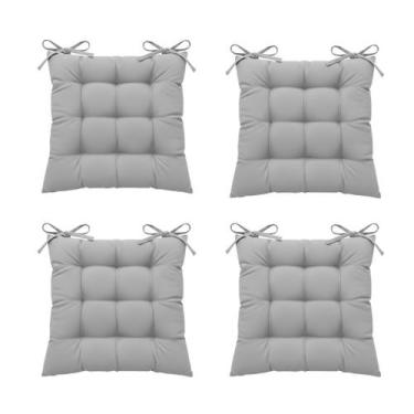 Imagem de Kit 4 Assentos Futton 40x40cm C/Fitas Amarrar Diversar Cores Futon Par