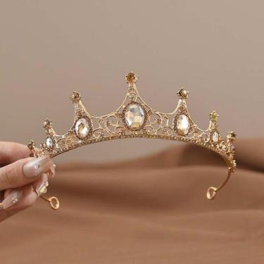 Imagem de Coroa Tiara Noiva Enfeite Casamento Strass Festas Luxo Color - - anjo 