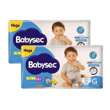 Imagem de Kit 2 Fraldas Babysec Ultrasec Mega Galinha Pintadinha G com 32 unidad