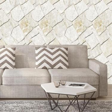 Imagem de Papel Parede Pedras Mármore Tons Claro Adesivo Sala Quarto