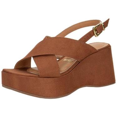 Imagem de Sandália feminina anabela vizzano 6559101, Camel, 35