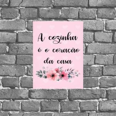 Imagem de Placa A Cozinha É O Coração Da Casa 18x27cm