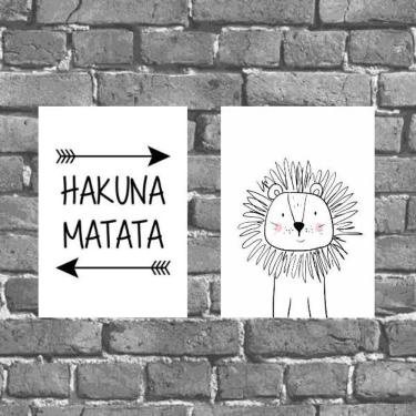 Imagem de Kit 2 Placas Decorativas Hakuna Matata 18x27cm