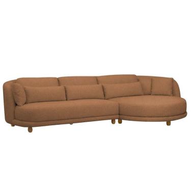 Imagem de Sofá 05 Lugares 330cm Arizona Com Chaise Esquerdo Bouclé Terracota - Nexta Casa