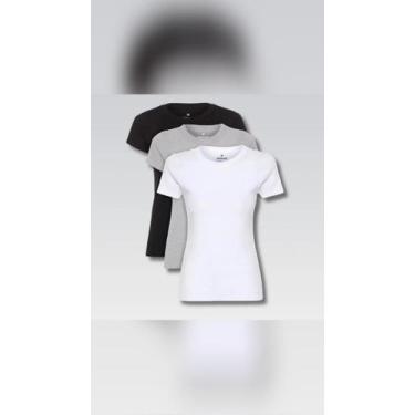 Imagem de Kit 3 Camisetas Hering Slim Básicas Feminina, GG