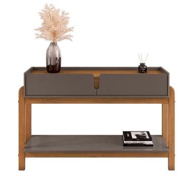 Imagem de Aparador 2 Gavetas Lizz Cinza Perola/Cedro - Casa D Móveis