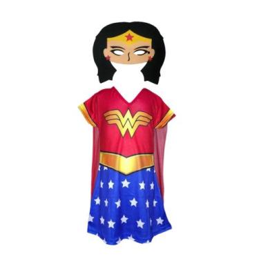 Imagem de Fantasia Roupa Infantil Menina Heroína Com Máscara - Genérica, Vermelh
